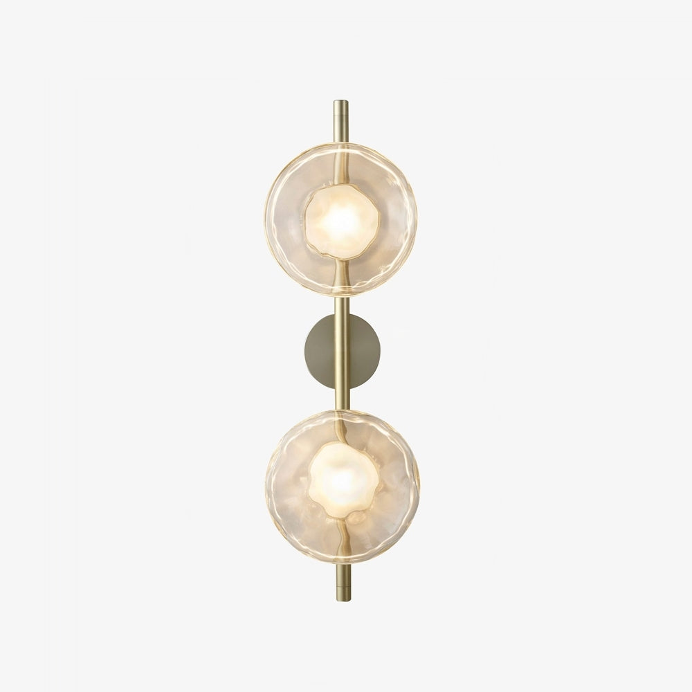 Nordic Round Glass Wall Sconce | Rippled Mouth-Blown Glass