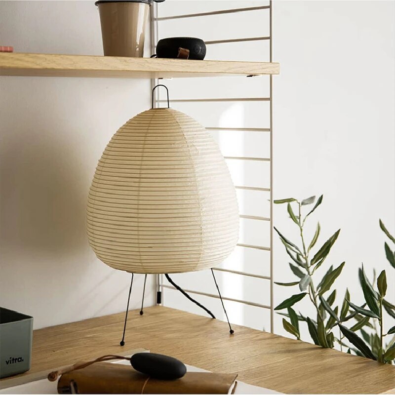 Japanese Rice Paper Table Lamp | Japandi Style, Warm Diffused Light