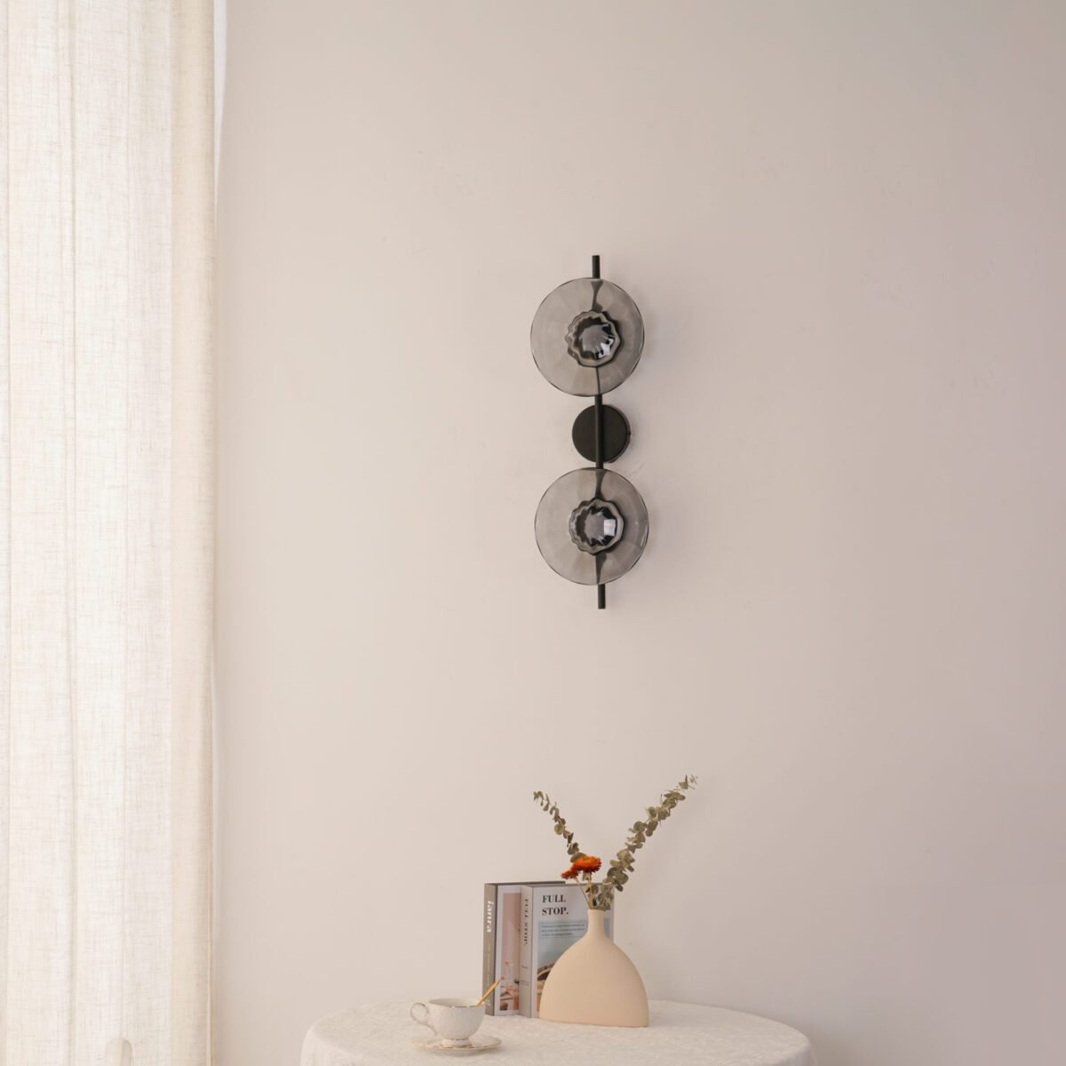 Nordic Round Glass Wall Sconce | Rippled Mouth-Blown Glass
