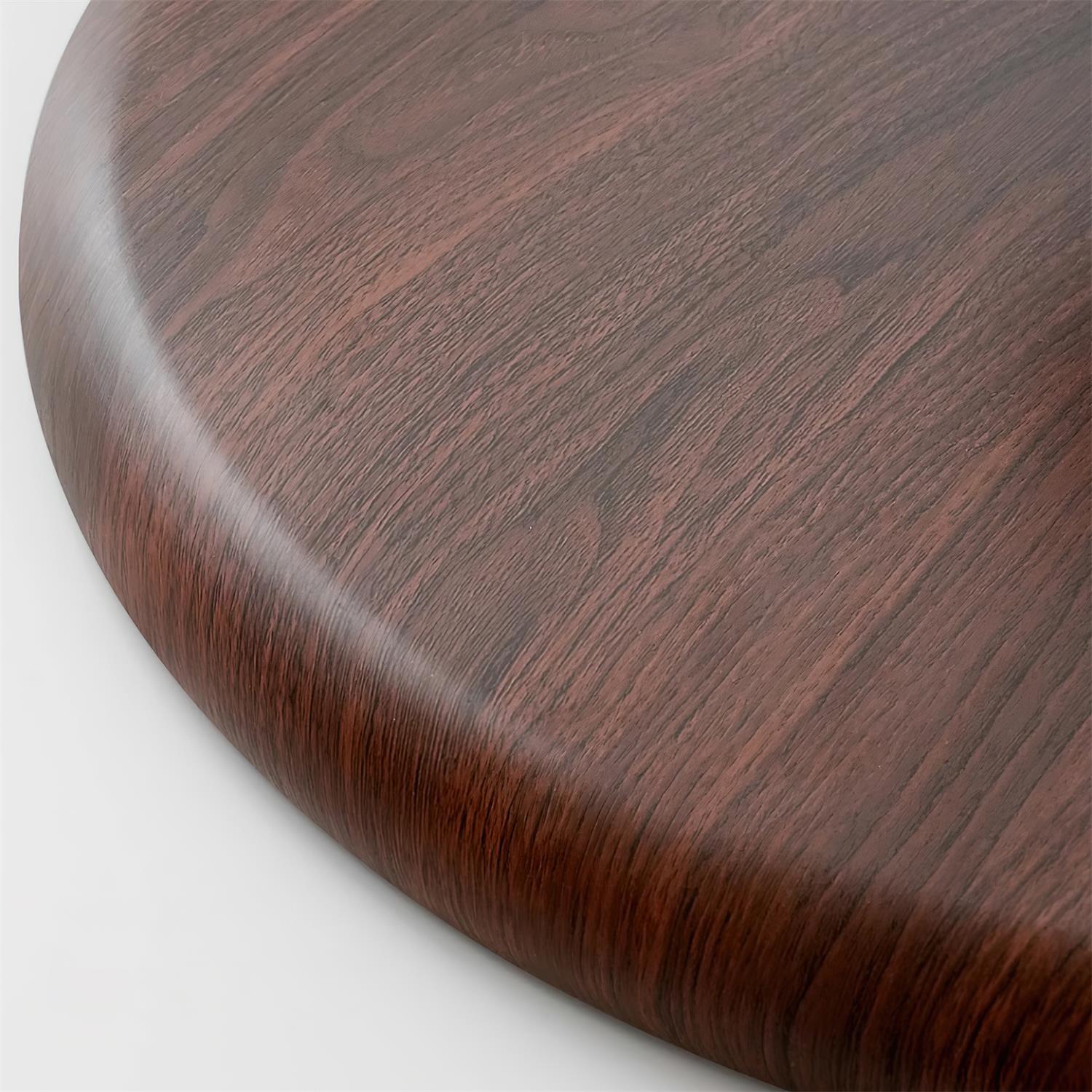 Round Flush Ceiling Light | Wood-Effect Frame, 3000K Warm White