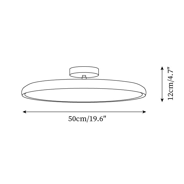Round Flush Ceiling Light | Wood-Look Frame, Warm White LED