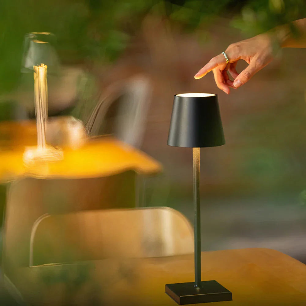 Scandinavian LED Table Lamp | Wireless, Dimmable, IP65 Aluminium