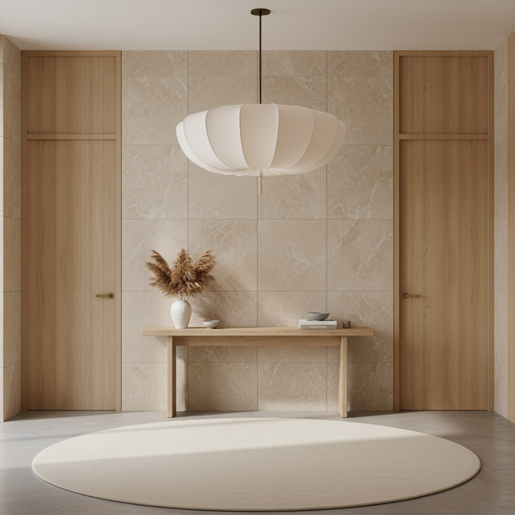 Fabric Pendant Light | Wabi-Sabi Cream, E27 Adjustable Height