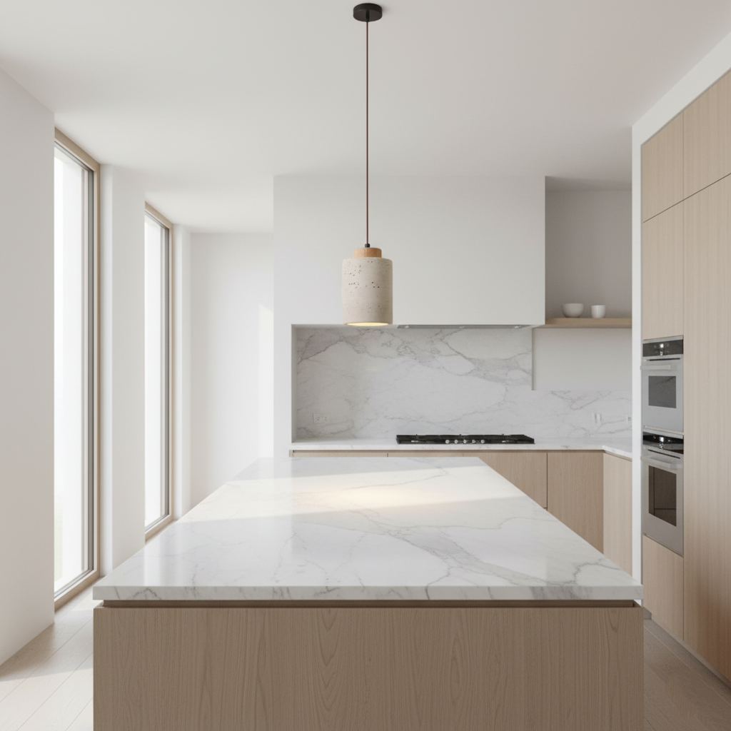 Travertine Stone Wall Light | Nordic Minimalist, Warm White LED