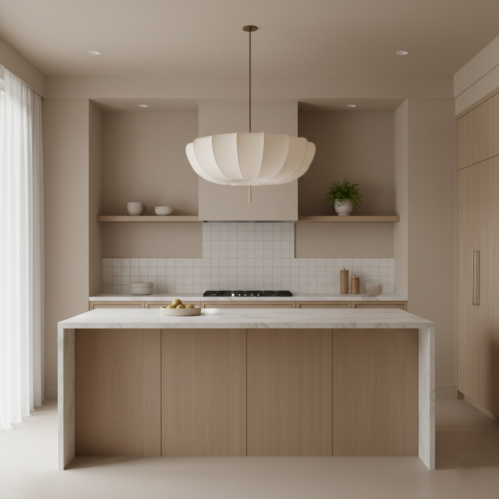 Fabric Pendant Light | Wabi-Sabi Cream, E27 Adjustable Height