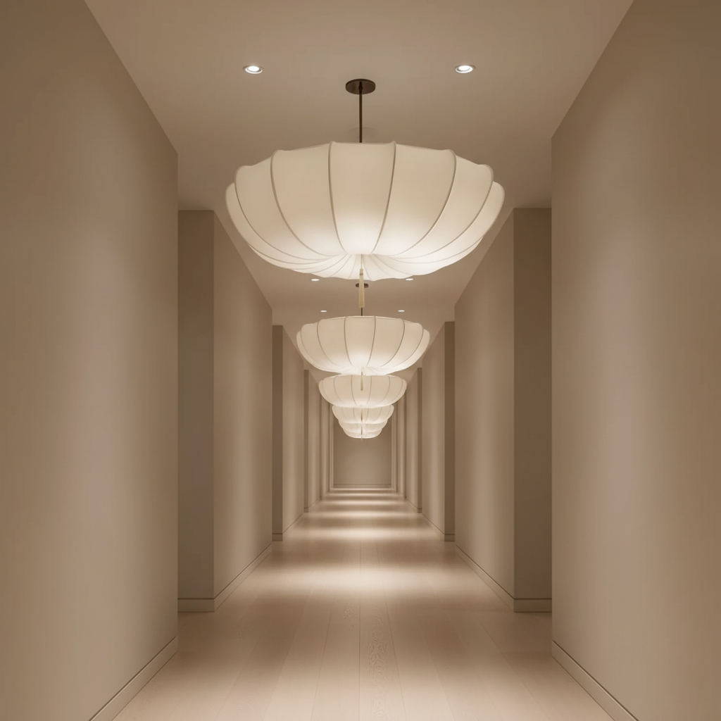 Fabric Pendant Light | Wabi-Sabi Cream, E27 Adjustable Height