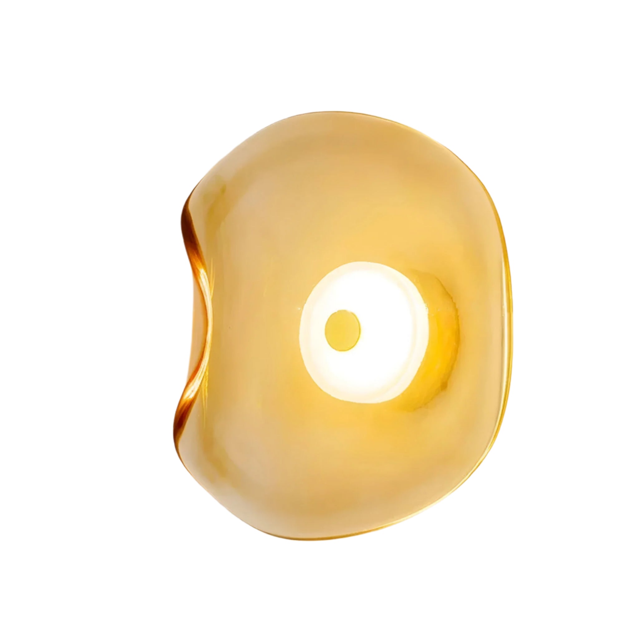 Curved Glass LED Wall Light | Japandi Style, Warm White
