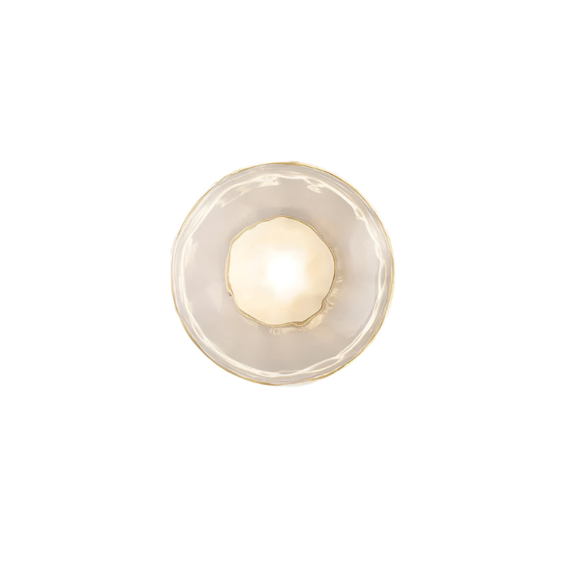 Nordic Round Glass Wall Sconce | Rippled Mouth-Blown Glass