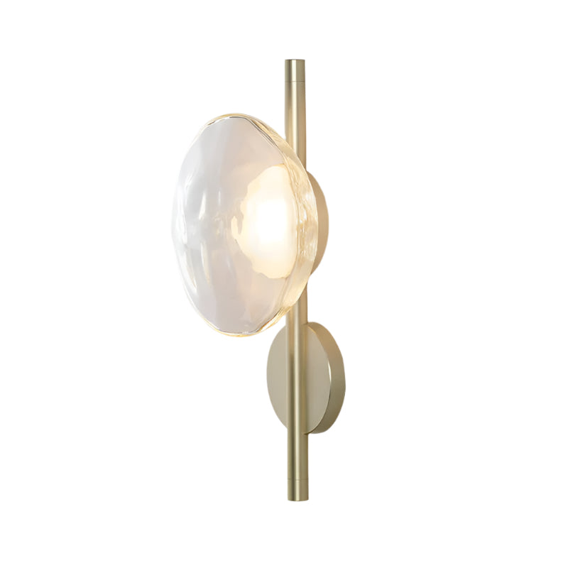 Nordic Round Glass Wall Sconce | Rippled Mouth-Blown Glass