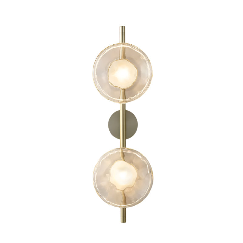 Nordic Round Glass Wall Sconce | Rippled Mouth-Blown Glass