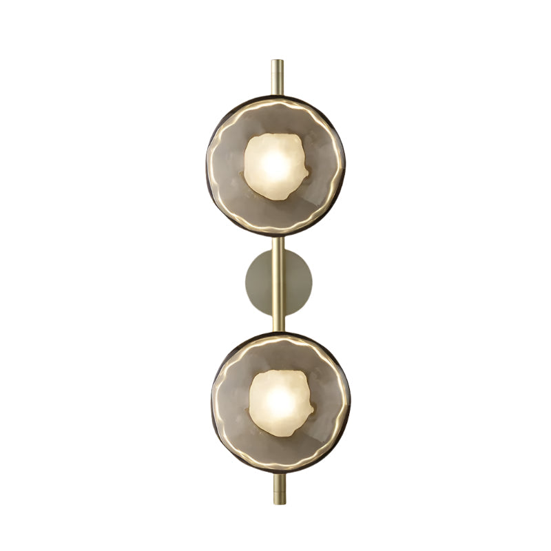 Nordic Round Glass Wall Sconce | Rippled Mouth-Blown Glass