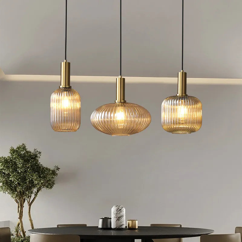 Retro Tinted Glass Pendant Light | Nordic Style, E27