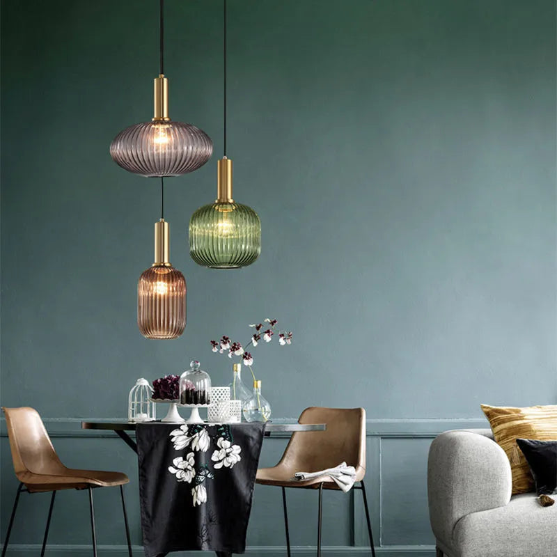 Retro Tinted Glass Pendant Light | Nordic Style, E27