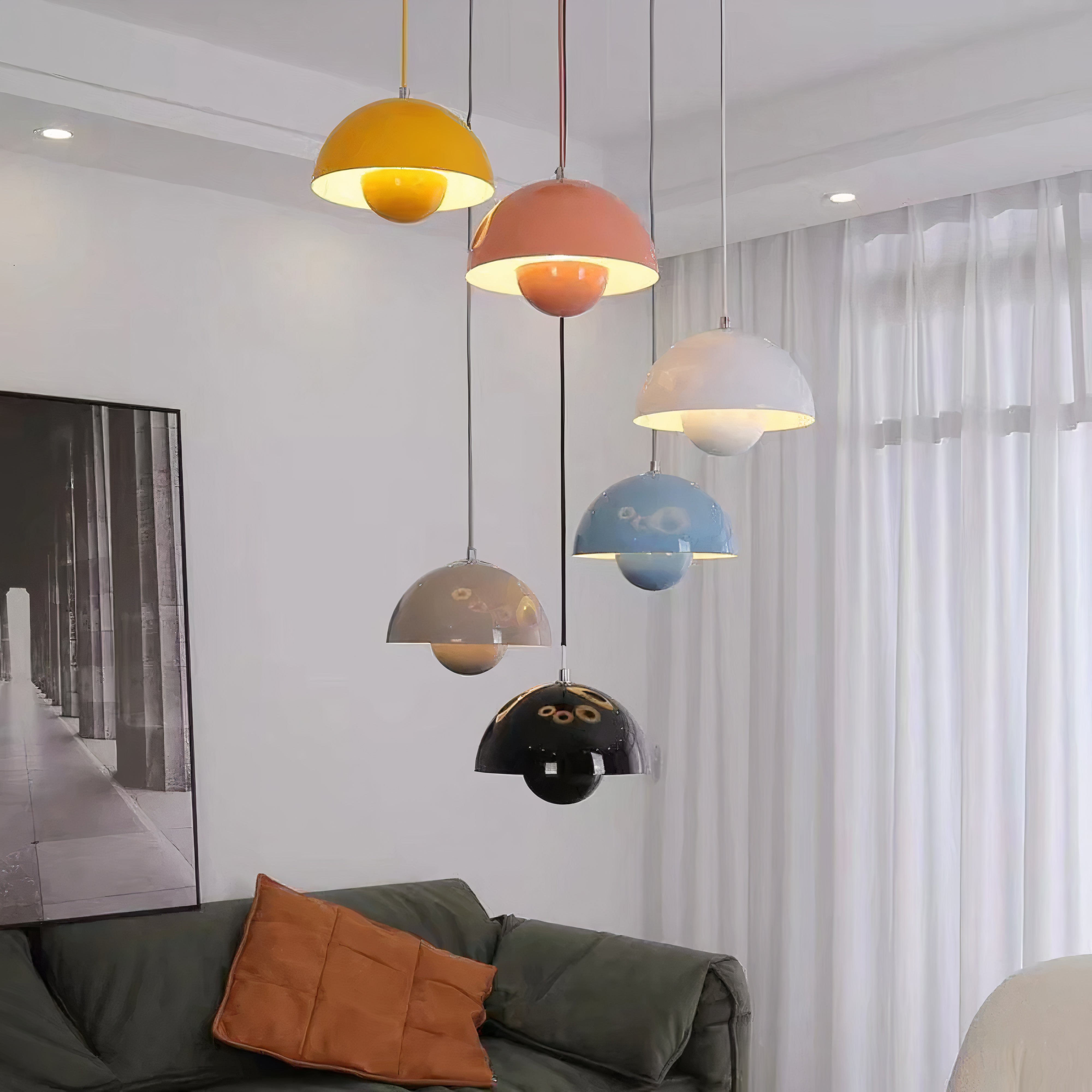 Coloured Pendant Light | Scandinavian LED, Dimmable Metal