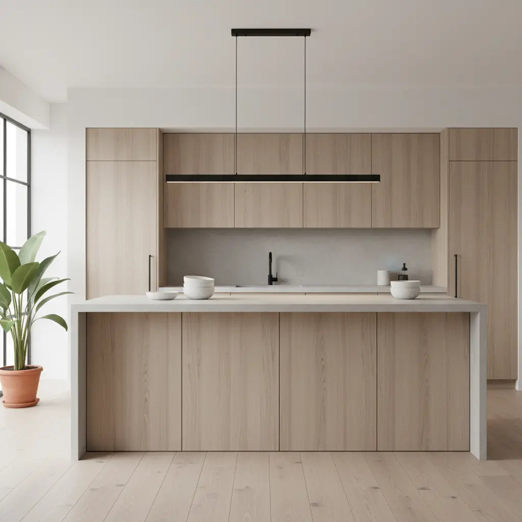 Linear LED Pendant Light | Dimmable Black, Dining Table