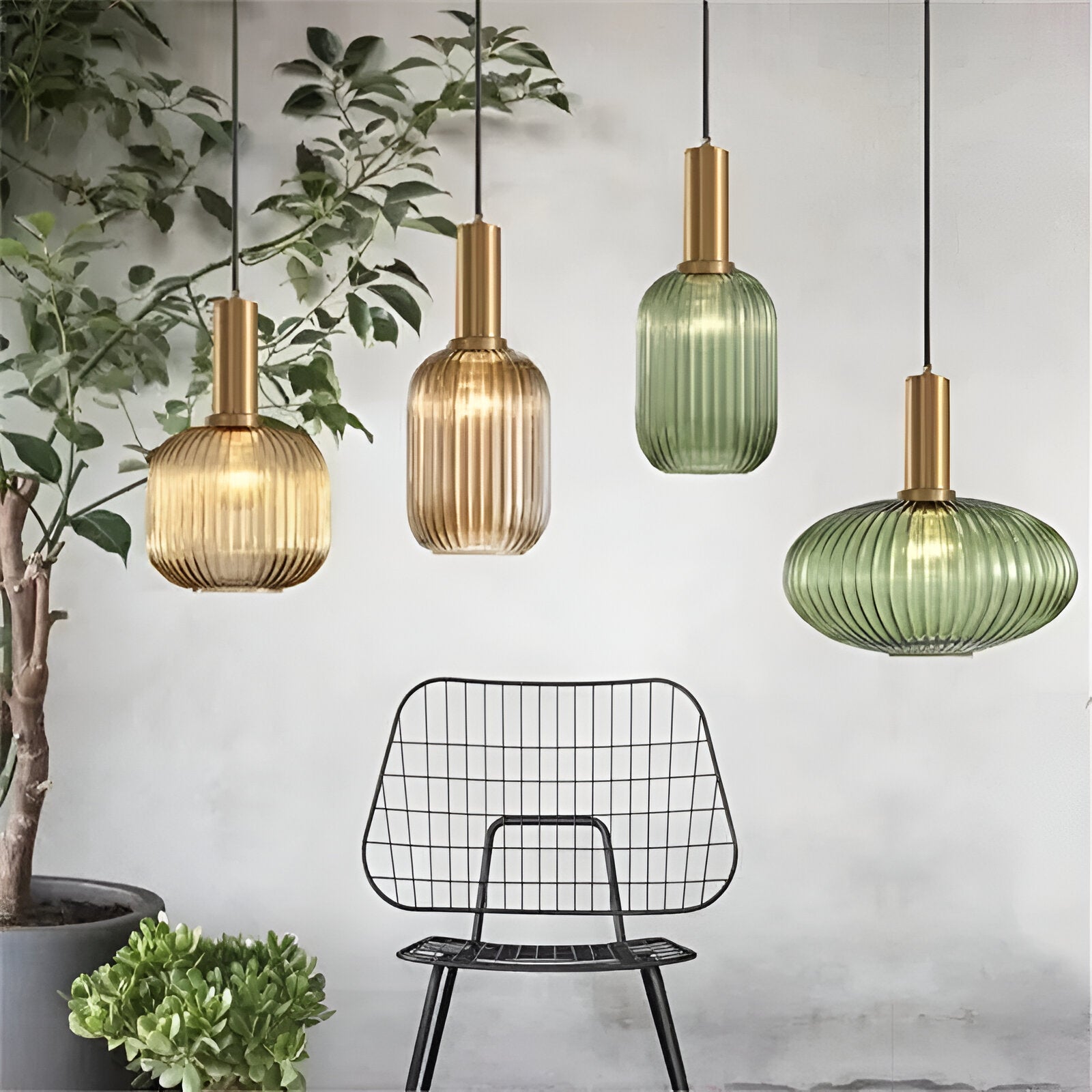 Retro Tinted Glass Pendant Light | Nordic Style, E27