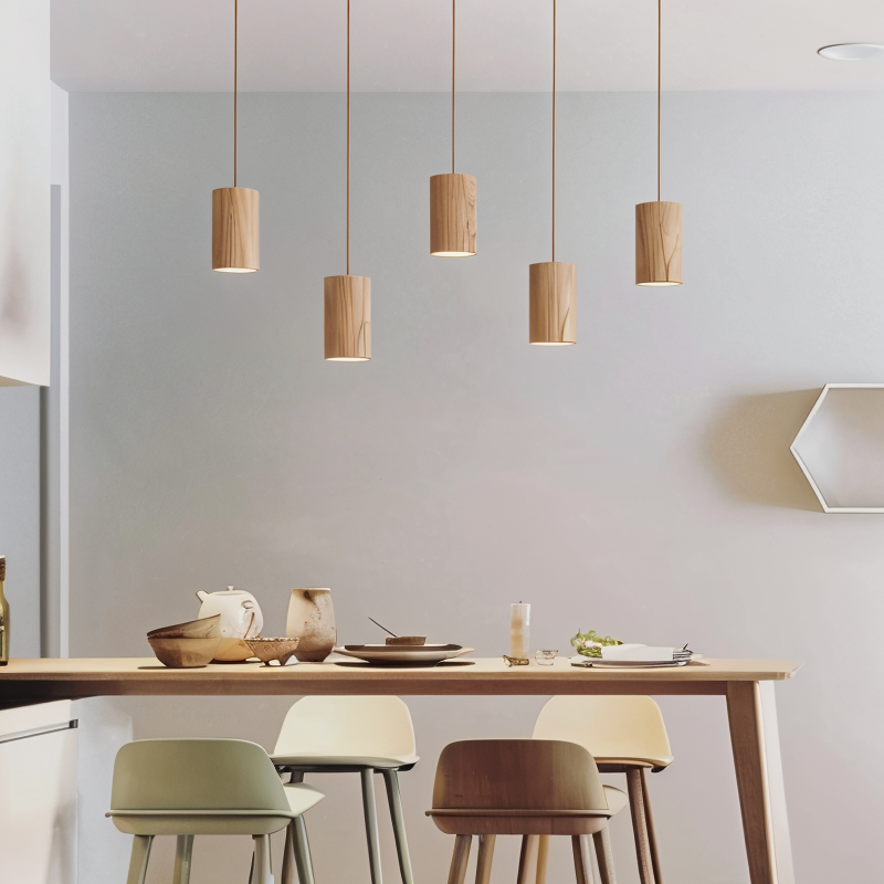 Small Timber Pendant Light | GU10, Scandinavian Style