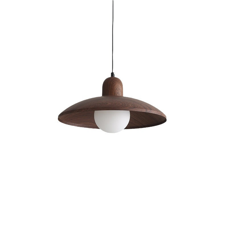 Wabi-Sabi Walnut Pendant Light | Japandi Style, E27 Warm White