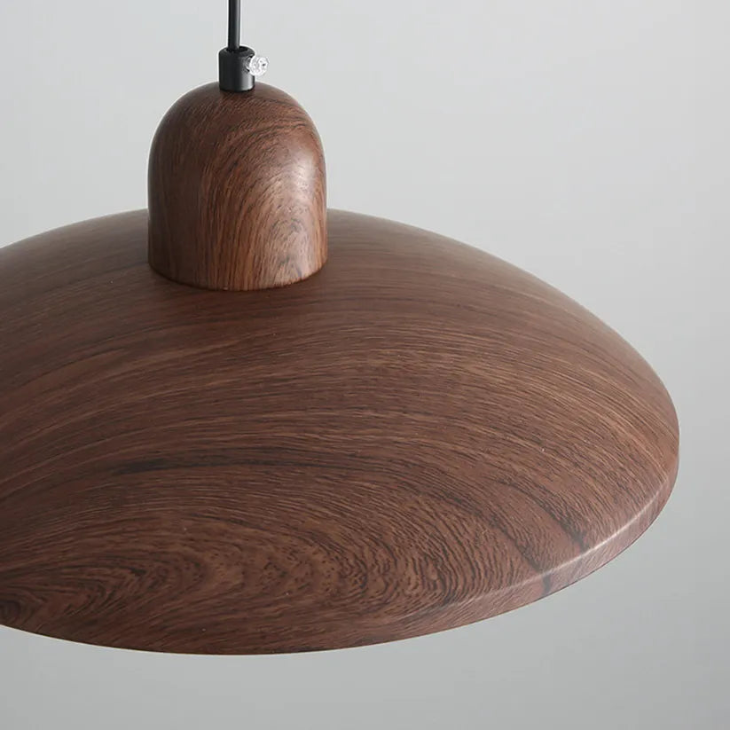 Wabi-Sabi Walnut Pendant Light | Japandi Style, E27 Warm White