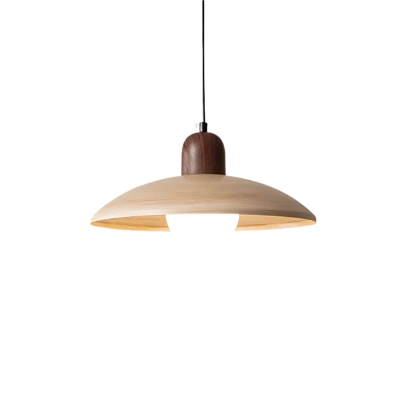 Wabi-Sabi Walnut Pendant Light | Japandi Style, E27 Warm White