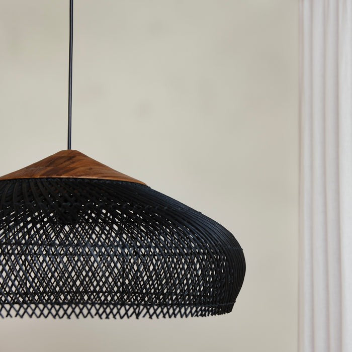 Woven Rattan Dome Pendant Light | Handcrafted Boho, E27