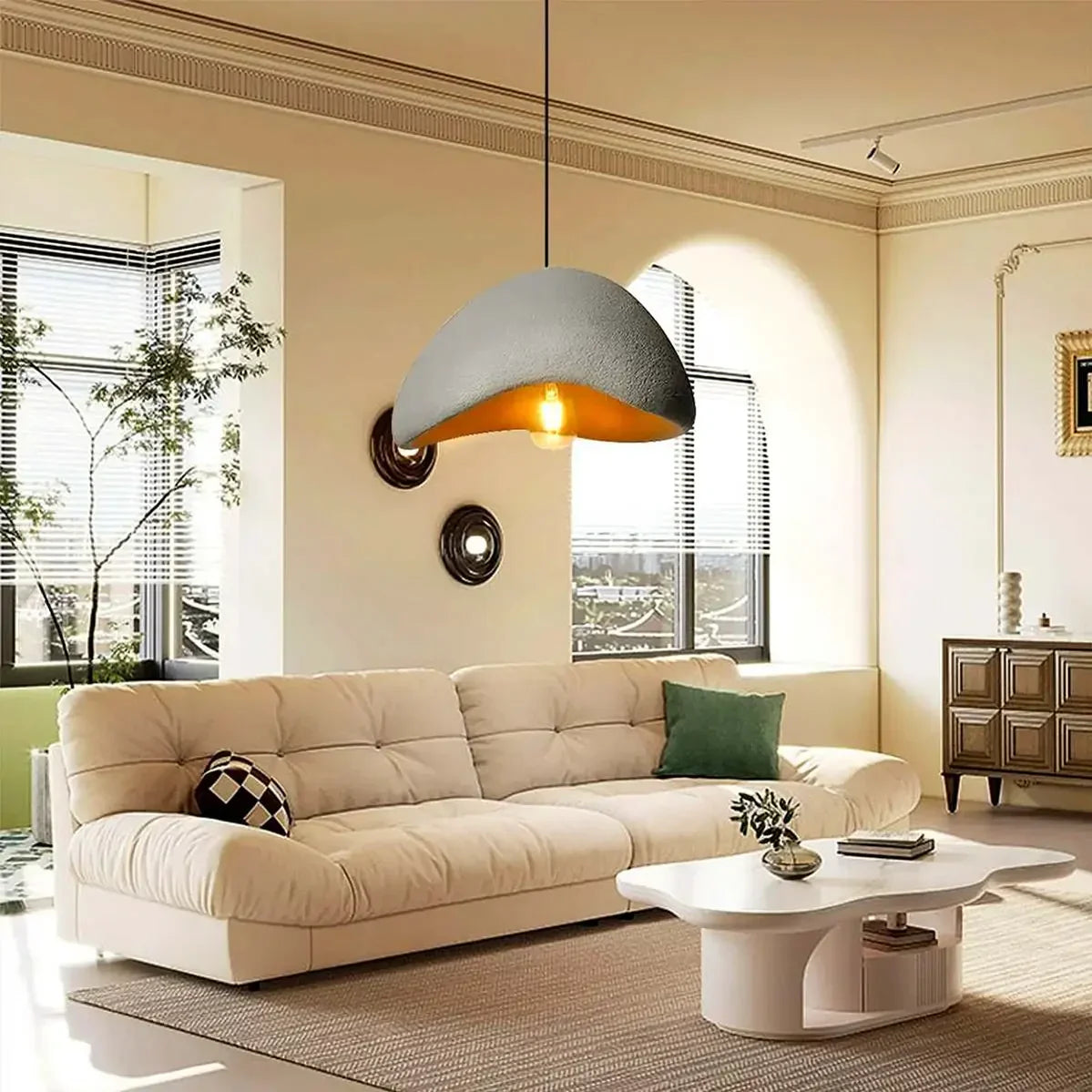 Cloud Burst Japandi Pendant Light | Wabi Sabi, High-Density Polystyrene