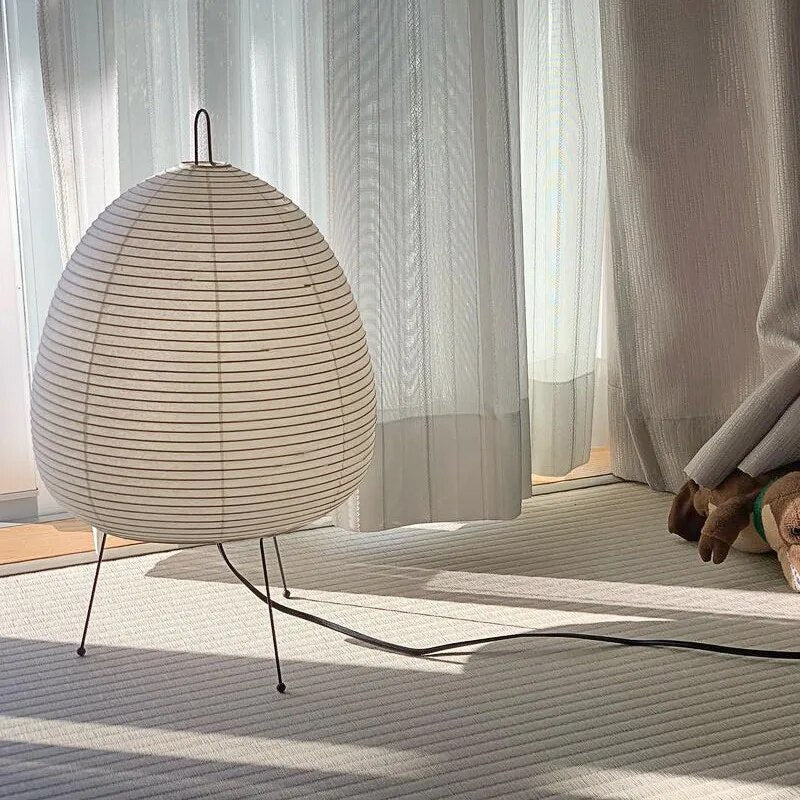 Japanese Rice Paper Table Lamp | Japandi Style, Warm Diffused Light