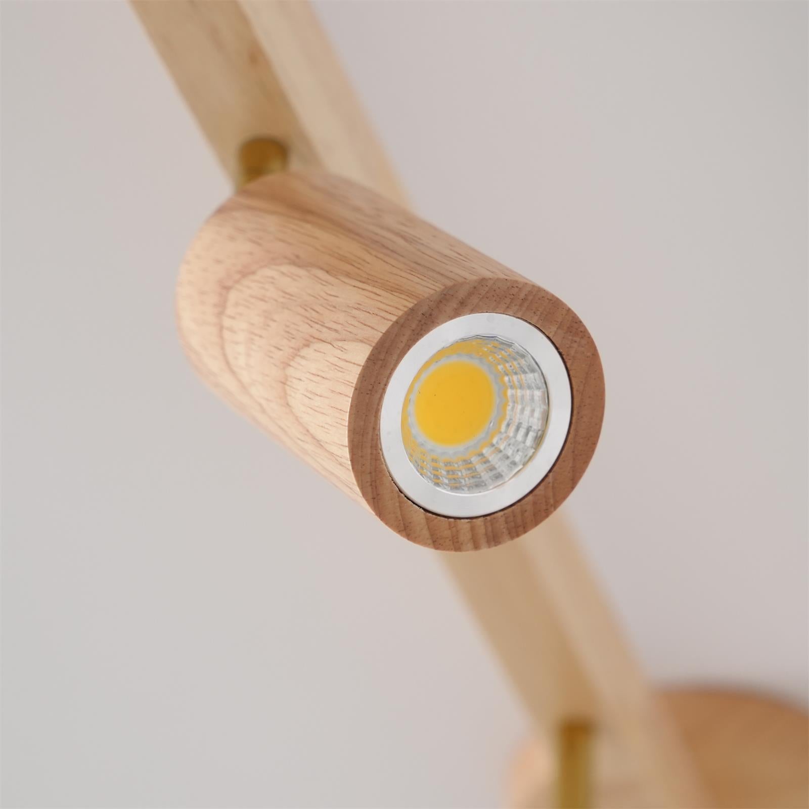 Wood and Gold LED Track Light | Linear Ceiling Spotlight, 3000K