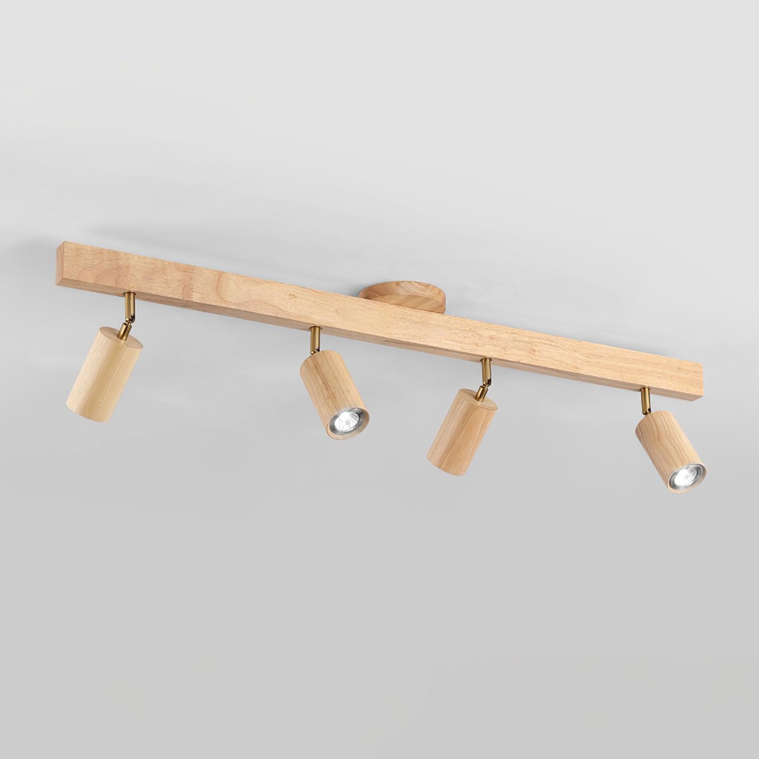 Wood and Gold LED Track Light | Linear Ceiling Spotlight, 3000K