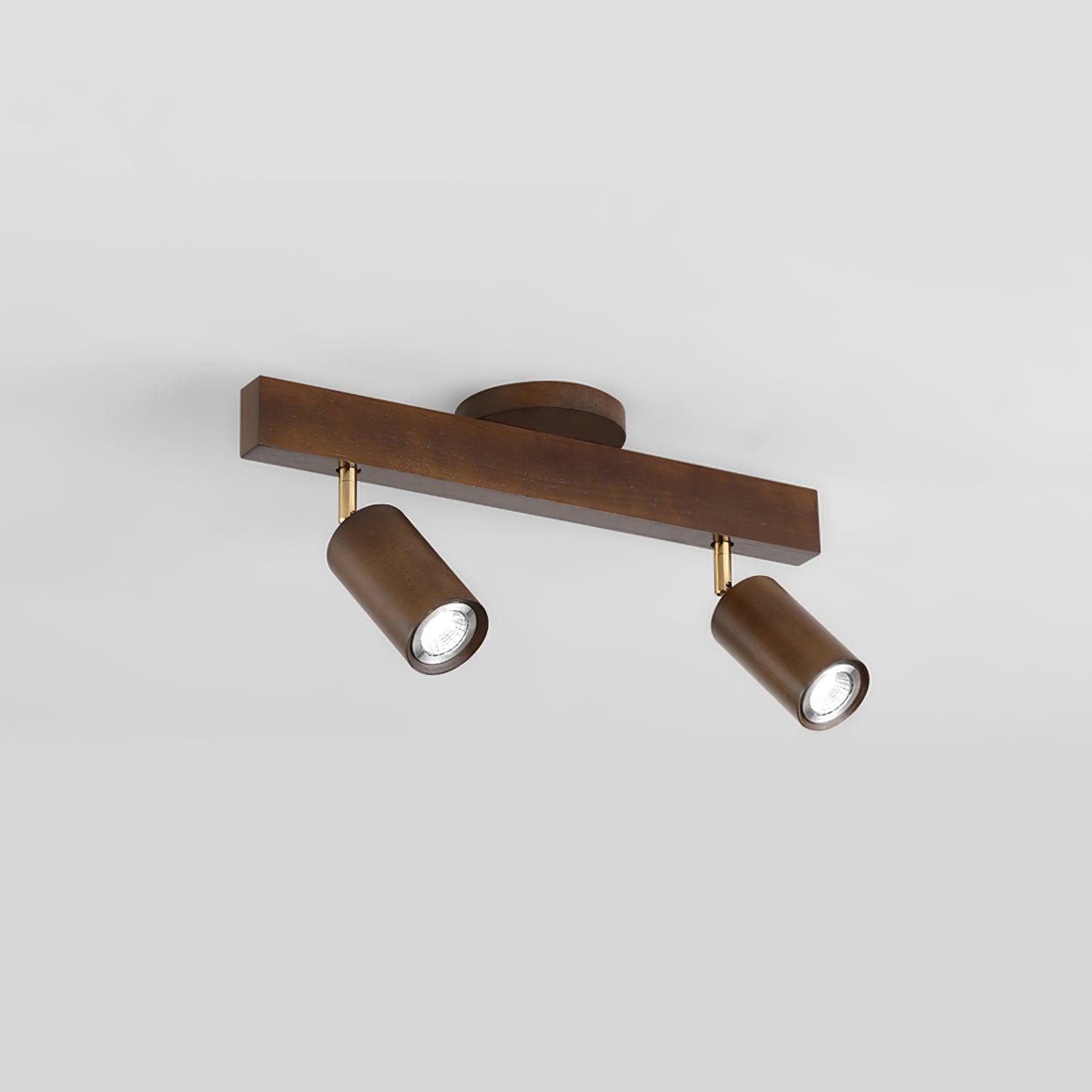 Wood and Gold LED Track Light | Linear Ceiling Spotlight, 3000K