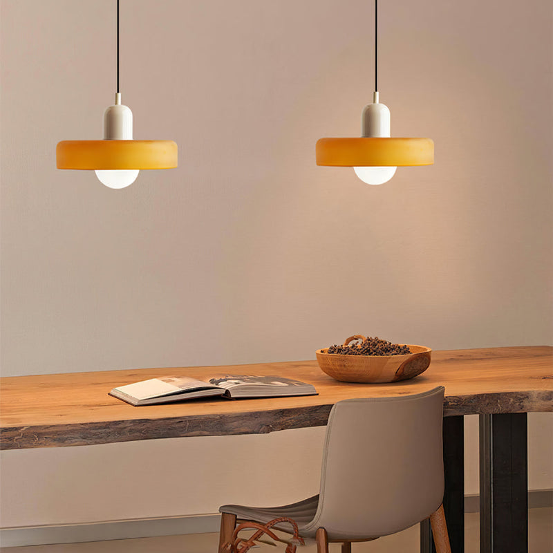 Bauhaus Glass Pendant Light | Leaded Glass, Two Sizes
