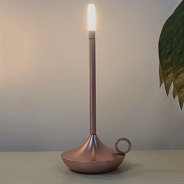 Scandinavian LED Table Lamp | Wireless, Dimmable Brushed Aluminium