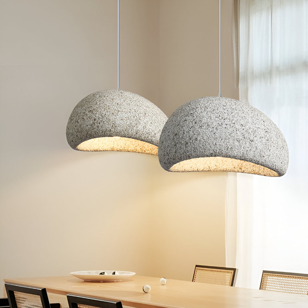 Wabi Sabi Fiberglass Pendant Light | Japandi Style, 7 Sizes