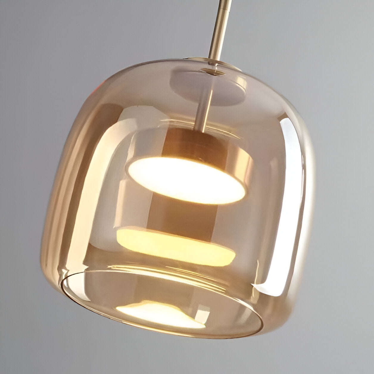 Retro Glass Pendant Light | Hand-Blown Smoke Glass, Switchable CCT