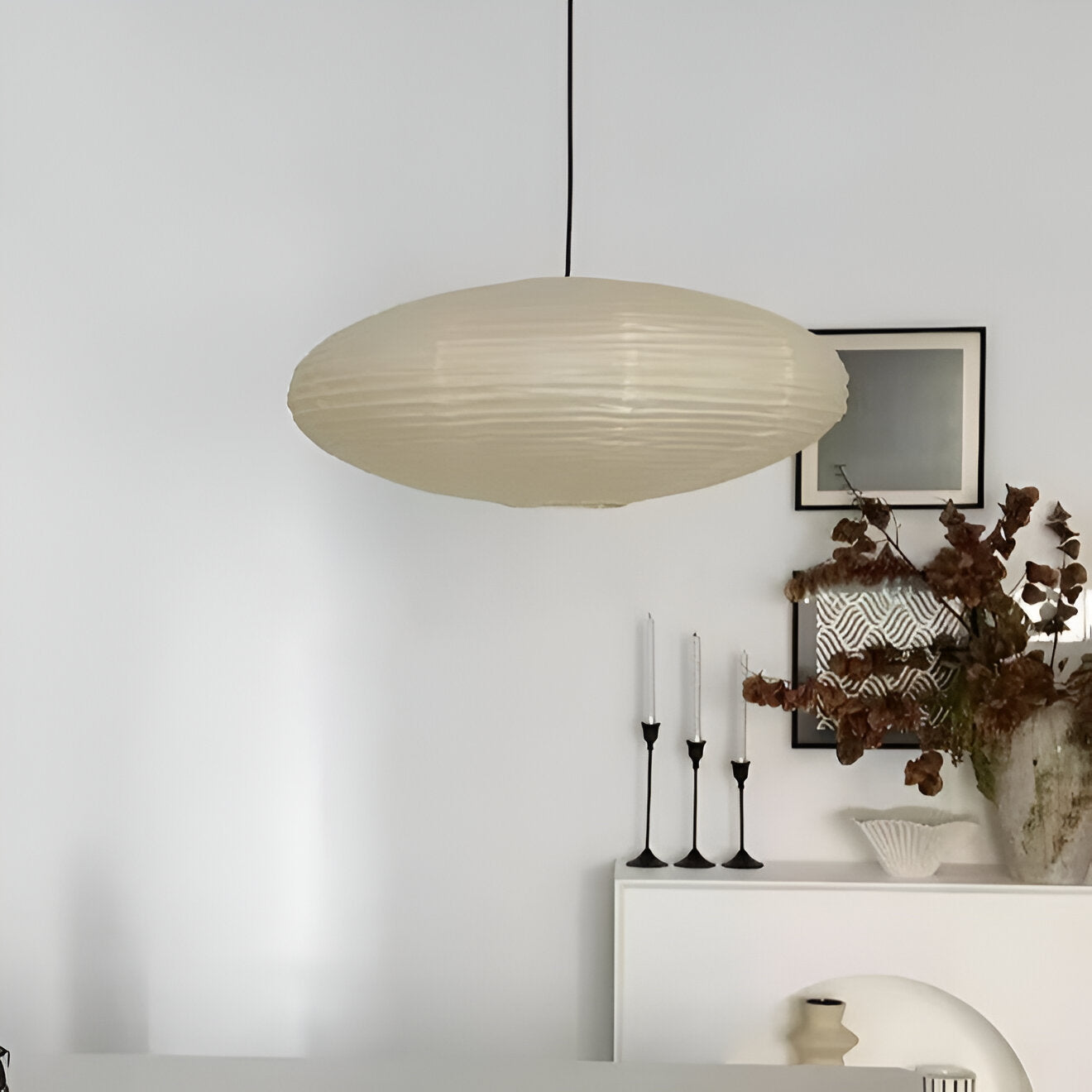 Mist Shard Paper Pendant Light | Japandi Style, Mulberry Paper