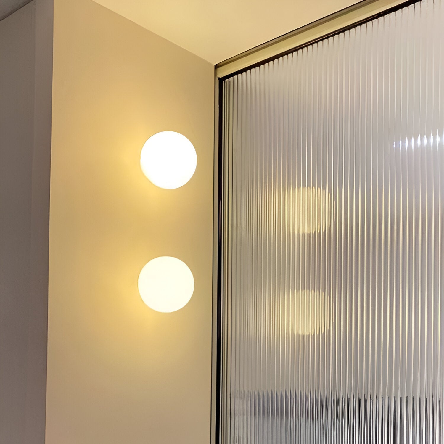 Round Frosted Glass Wall Light | Minimalist Japandi, 4 Sizes