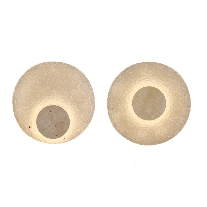 Travertine Wall Lamp | Acrylic Shade, Minimalist Round Design