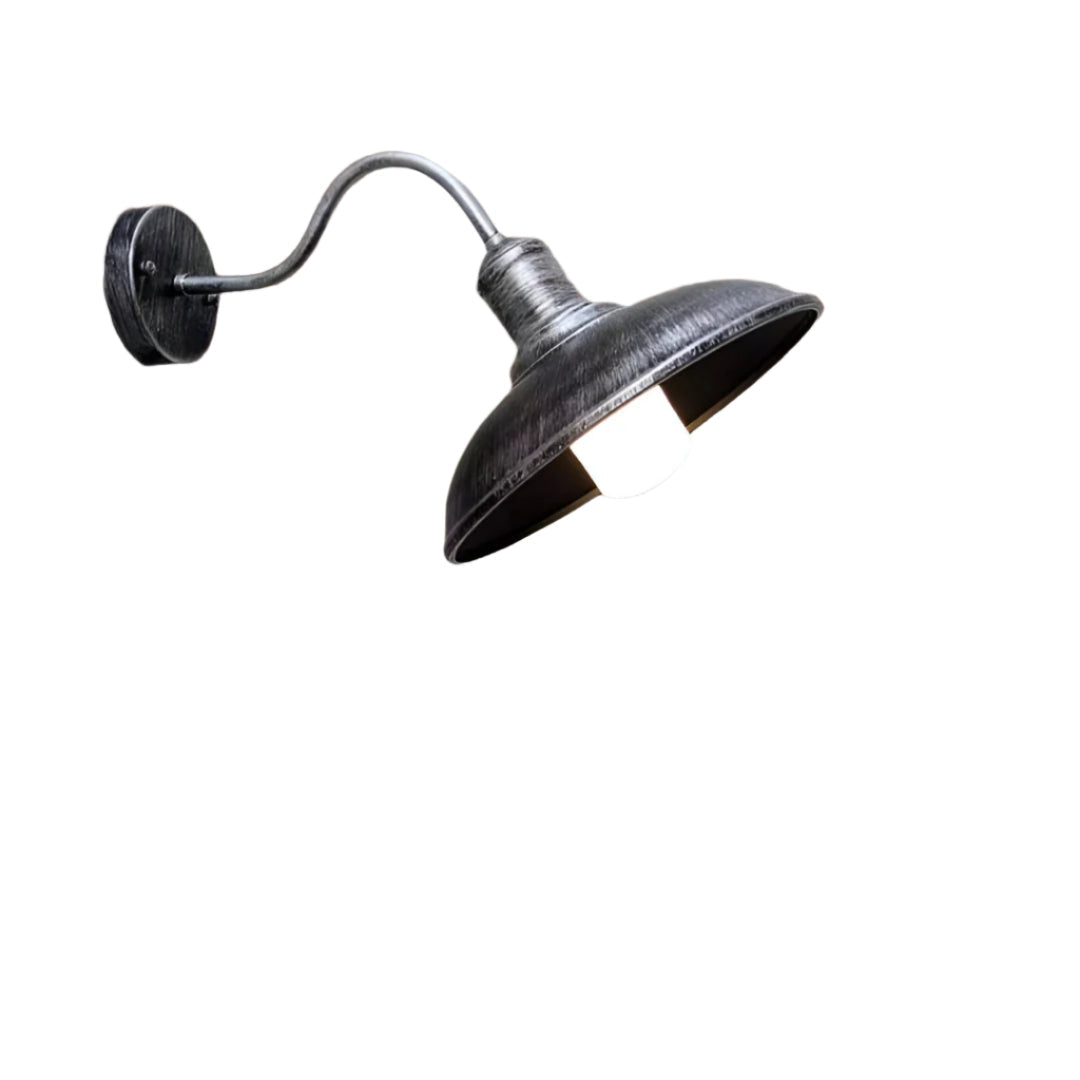 Industrial Gooseneck Outdoor Wall Light | Bowl Shade, IP65 Rated
