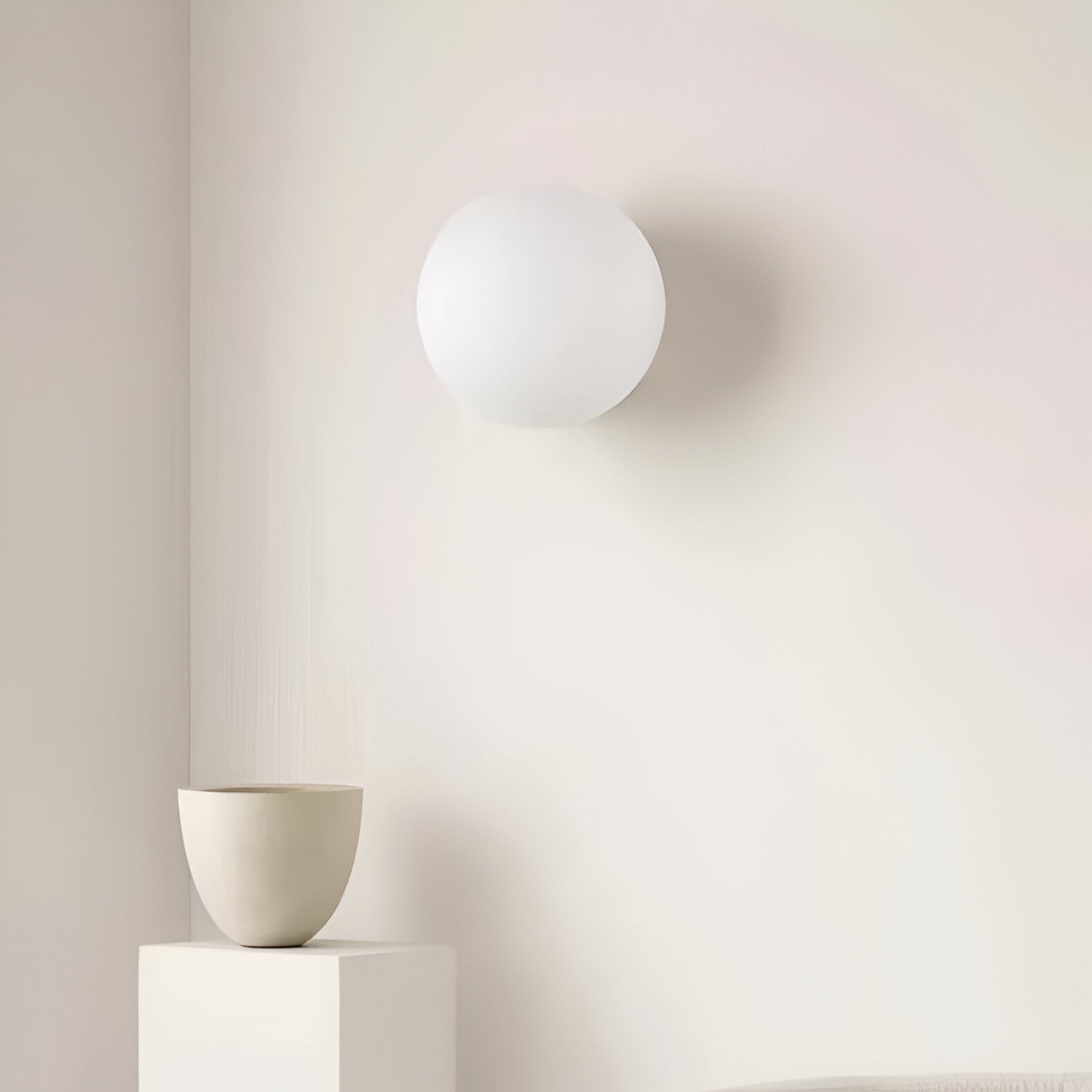 Round Frosted Glass Wall Light | Minimalist Japandi, 4 Sizes