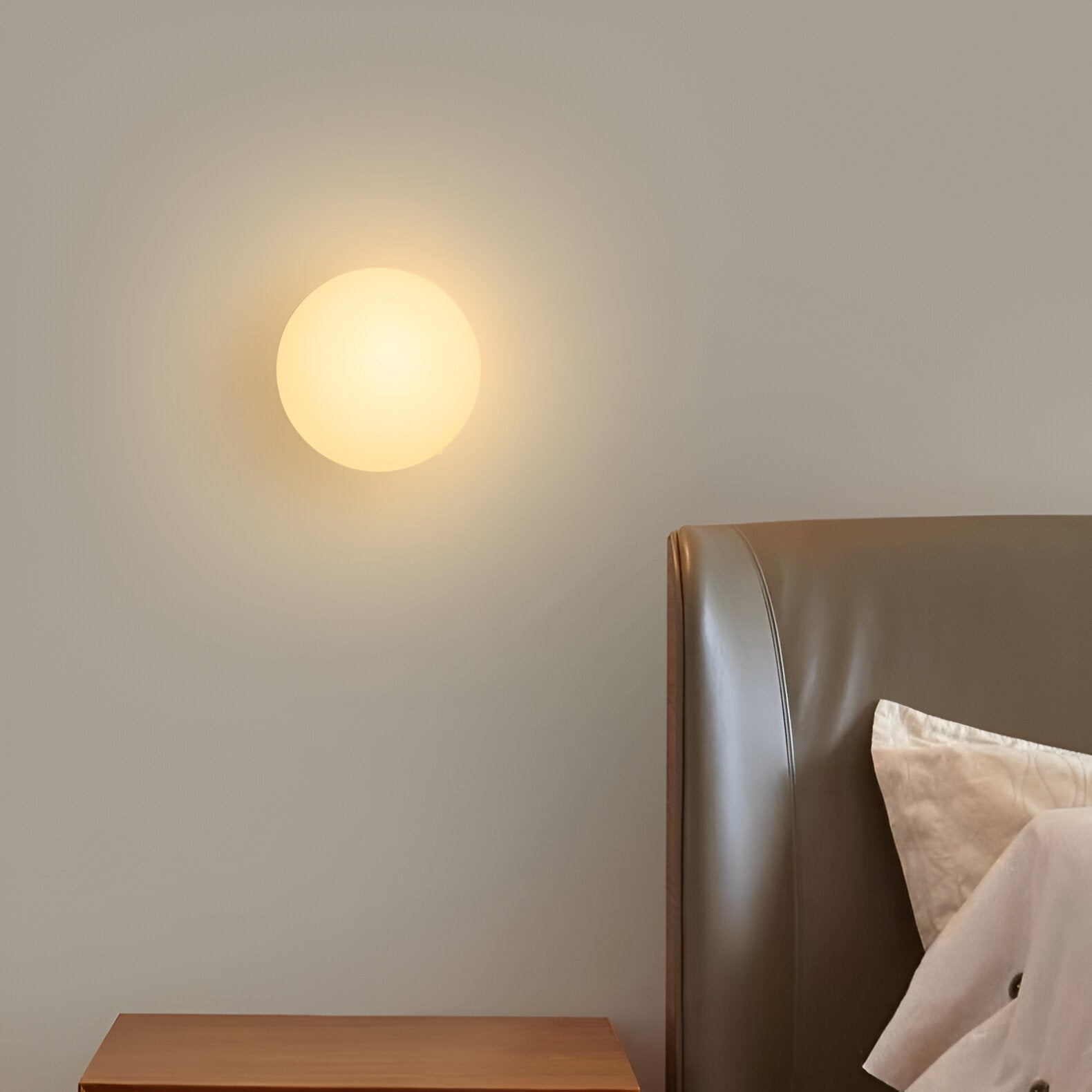 Round Frosted Glass Wall Light | Minimalist Japandi, 4 Sizes