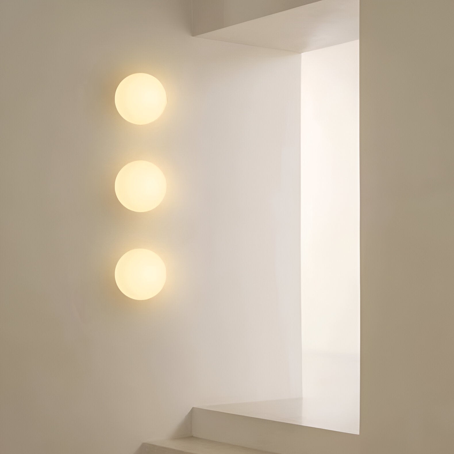 Round Frosted Glass Wall Light | Minimalist Japandi, 4 Sizes