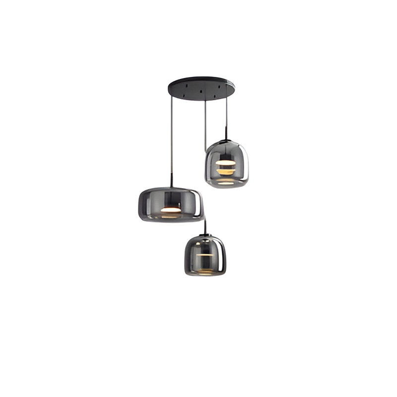 Retro Glass Pendant Light | Hand-Blown Smoke Glass, Switchable CCT