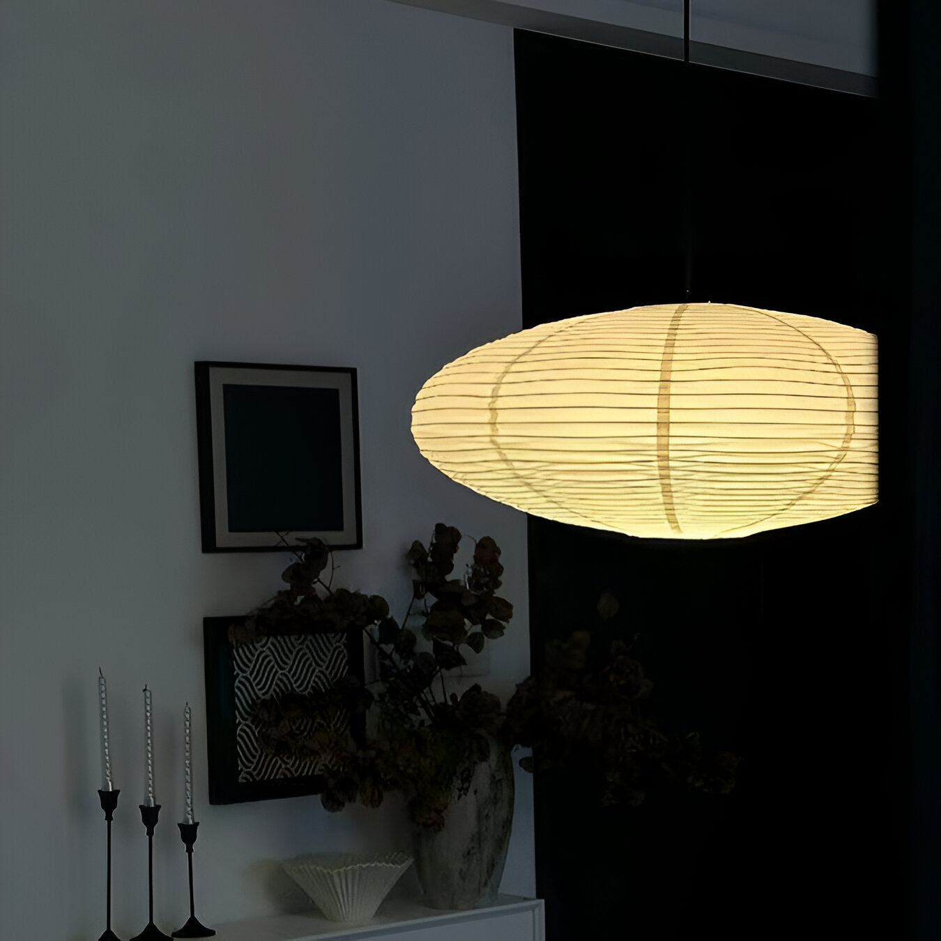 Mist Shard Paper Pendant Light | Japandi Style, Mulberry Paper
