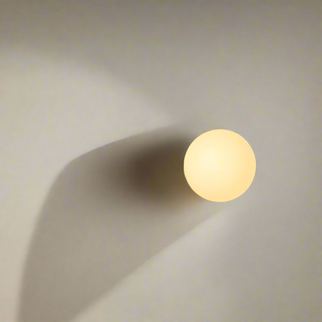 Round Frosted Glass Wall Light | Minimalist Japandi, 4 Sizes