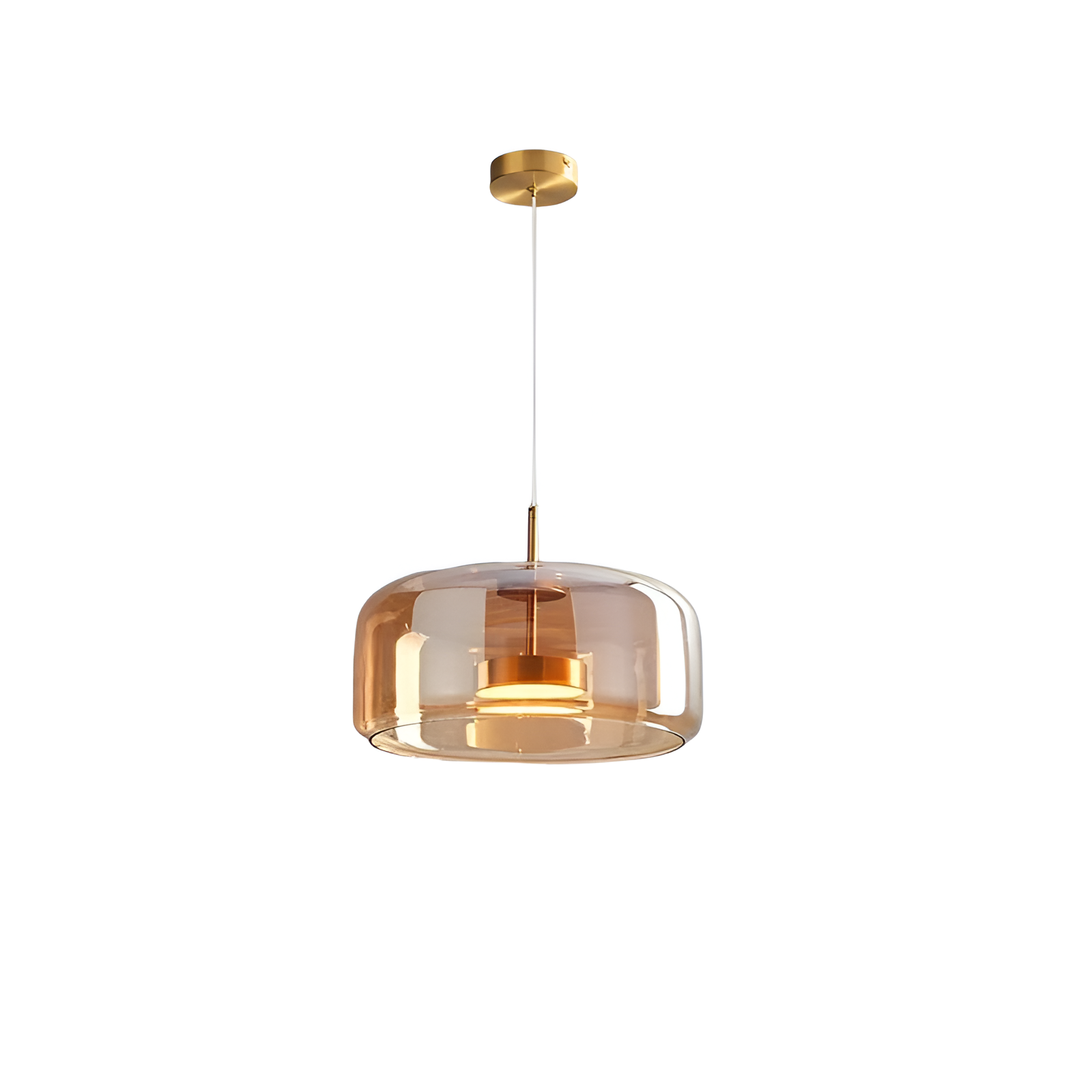 Retro Glass Pendant Light | Hand-Blown Smoke Glass, Switchable CCT