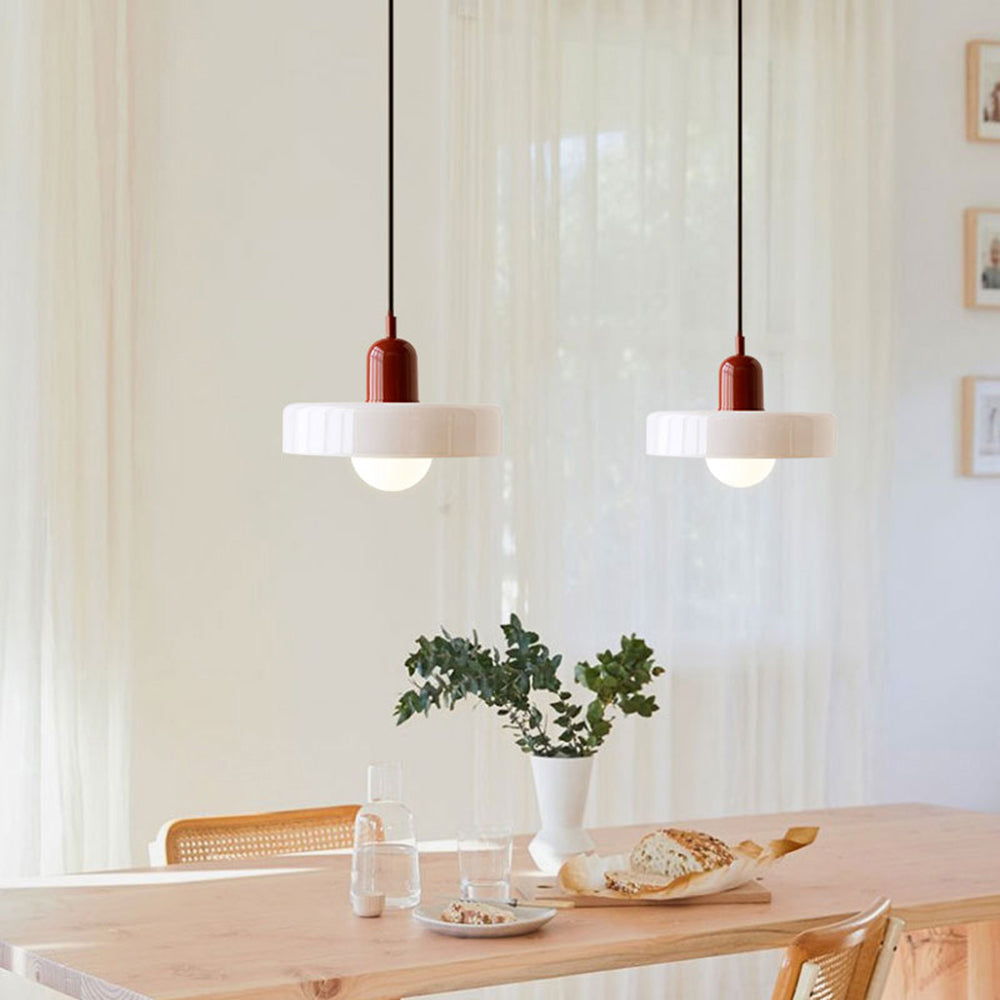 Bauhaus Glass Pendant Light | Leaded Glass, Two Sizes