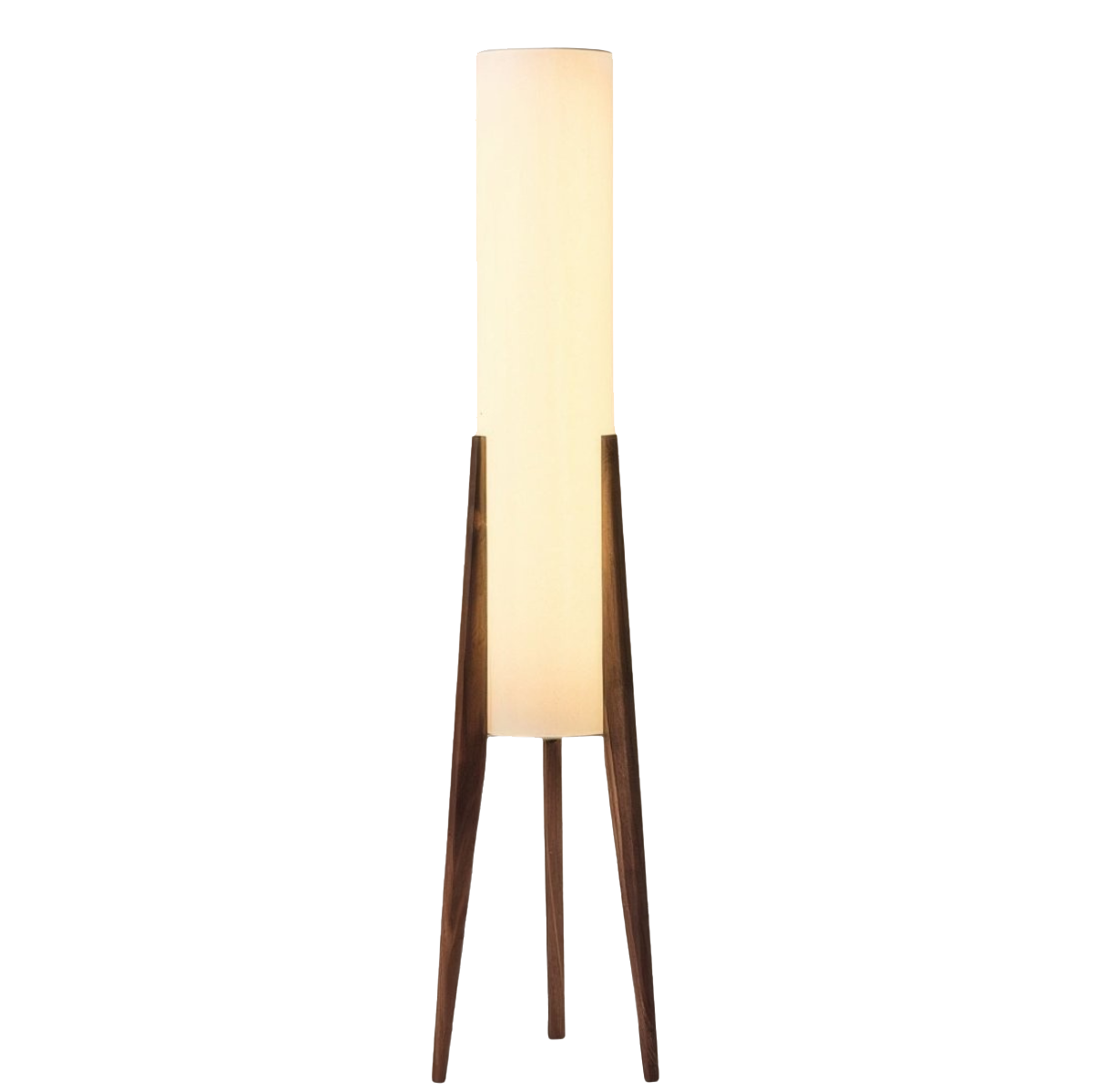 Walnut Wood Floor Lamp with Fabric Shade | Scandinavian Retro Style