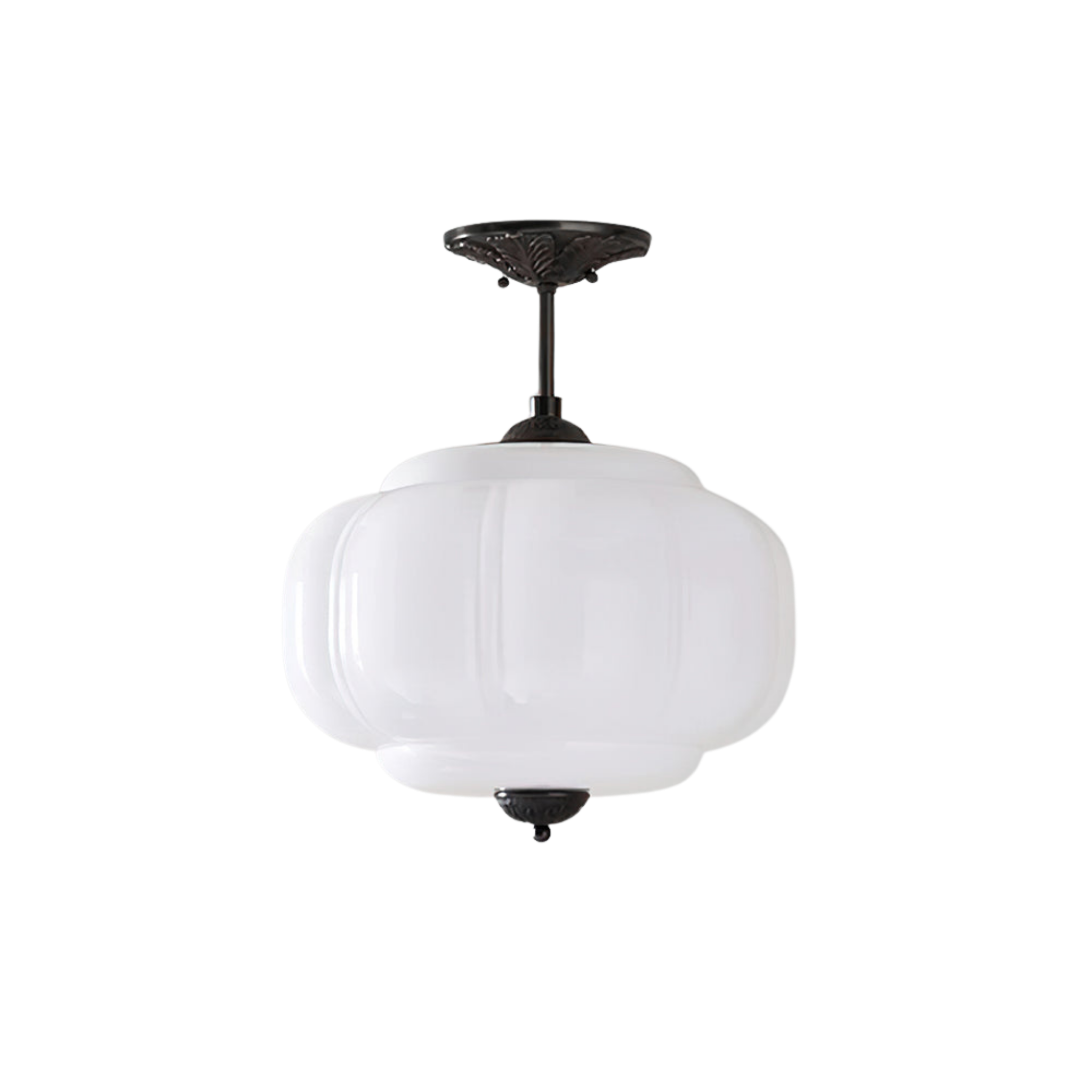 Wave Glass Ceiling Light | Brass Fittings, Green or White, Ø38cm