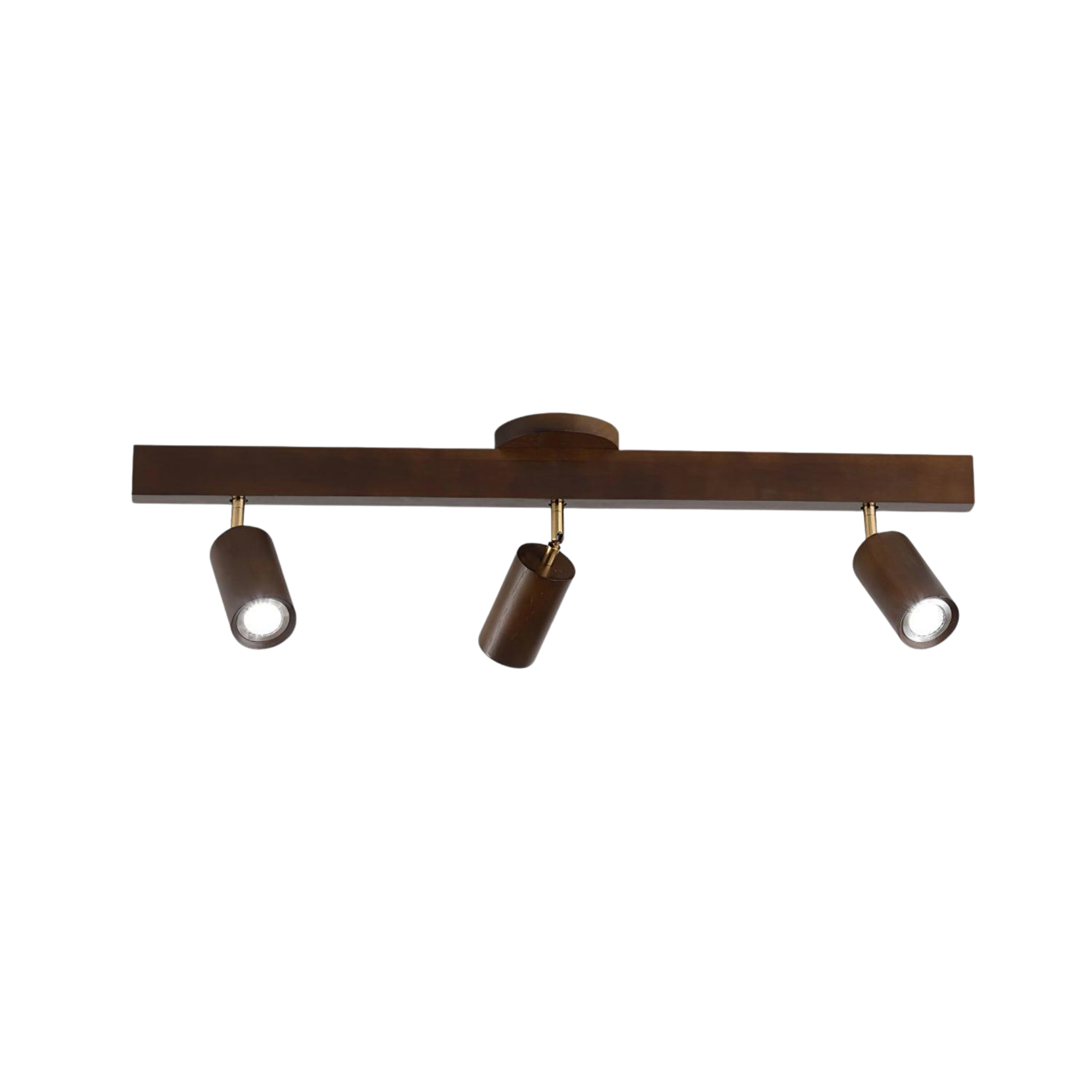 Wood and Gold LED Track Light | Linear Ceiling Spotlight, 3000K