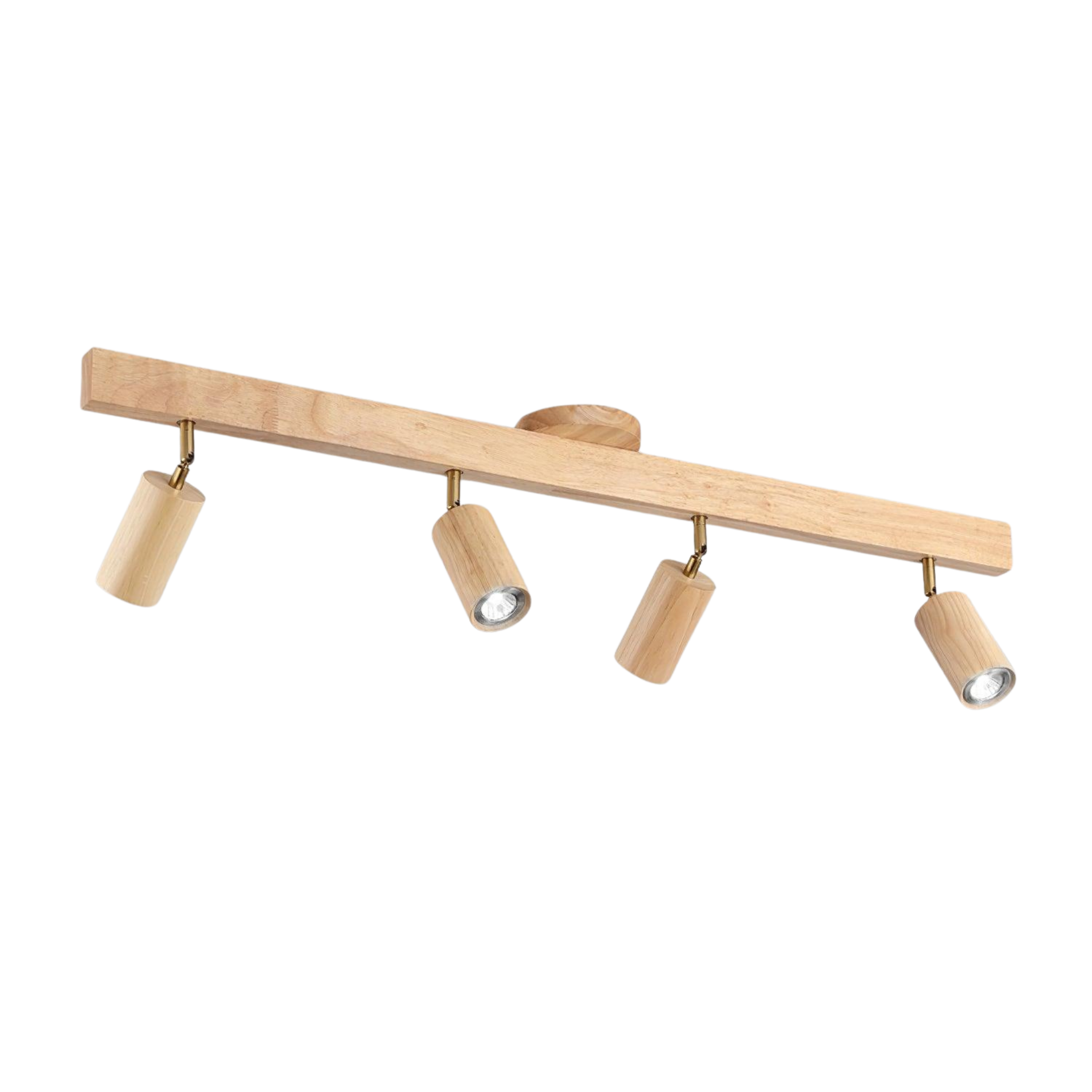 Wood and Gold LED Track Light | Linear Ceiling Spotlight, 3000K